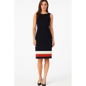 White House Black Market Dress Womens 00 Black Sleeveless Sheath Office Lined